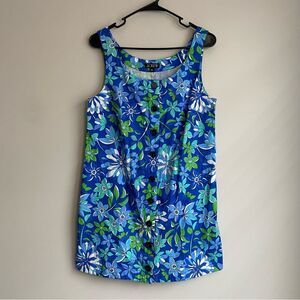 J. Crew Button-front 100% cotton shift dress in cobalt floral Small NWT